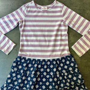 Hanna Andersson Lavender Stripe and Navy Floral Dress